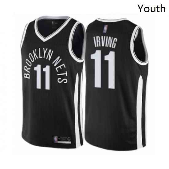Youth Brooklyn Nets 11 Kyrie Irving Swingman Black Basketball Jersey City Edition